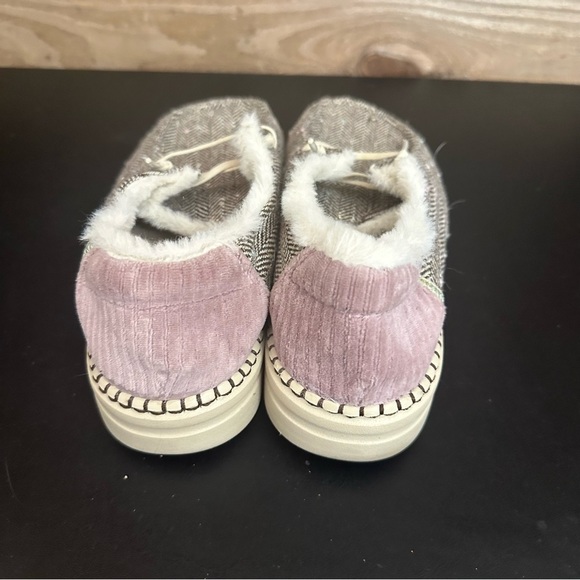 HEY DUDE Womens 8 Brown Herringbone Wendy Rise Slip On Lightweight Loafers Lined - Picture 3 of 9